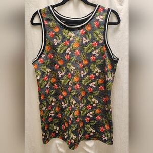 DIKOTOMY CO. Men's Tropical Floral Muscle Tank SZ Med